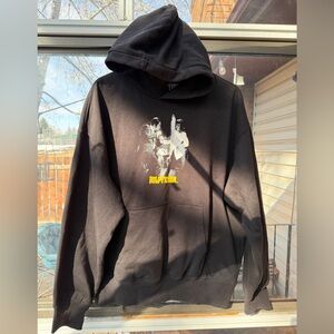 H&M Black Pulp Fiction Graphic Hoodie with Yellow Logo